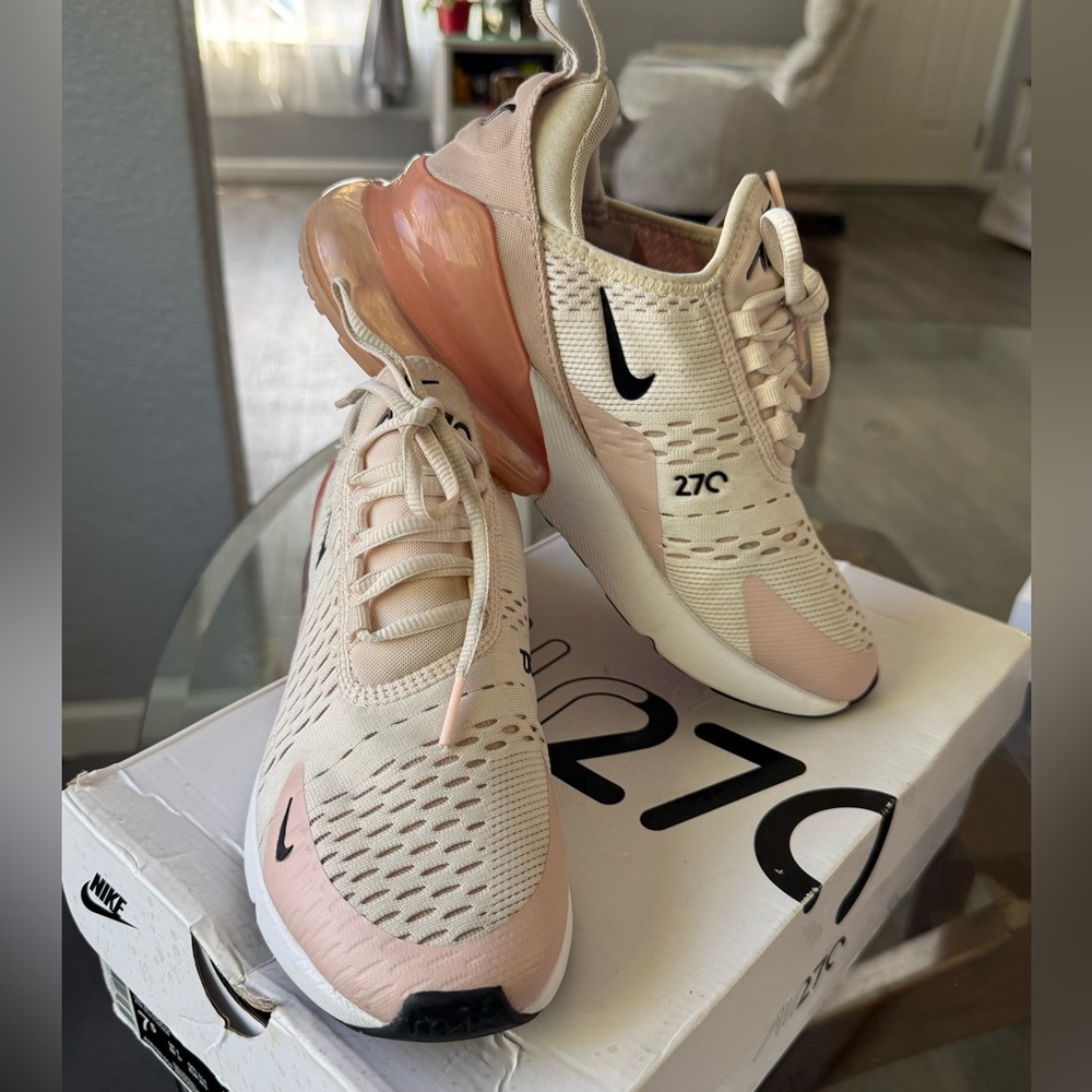 Nike Air Max 270 Women's Sneakers - Cream & Blush Pink